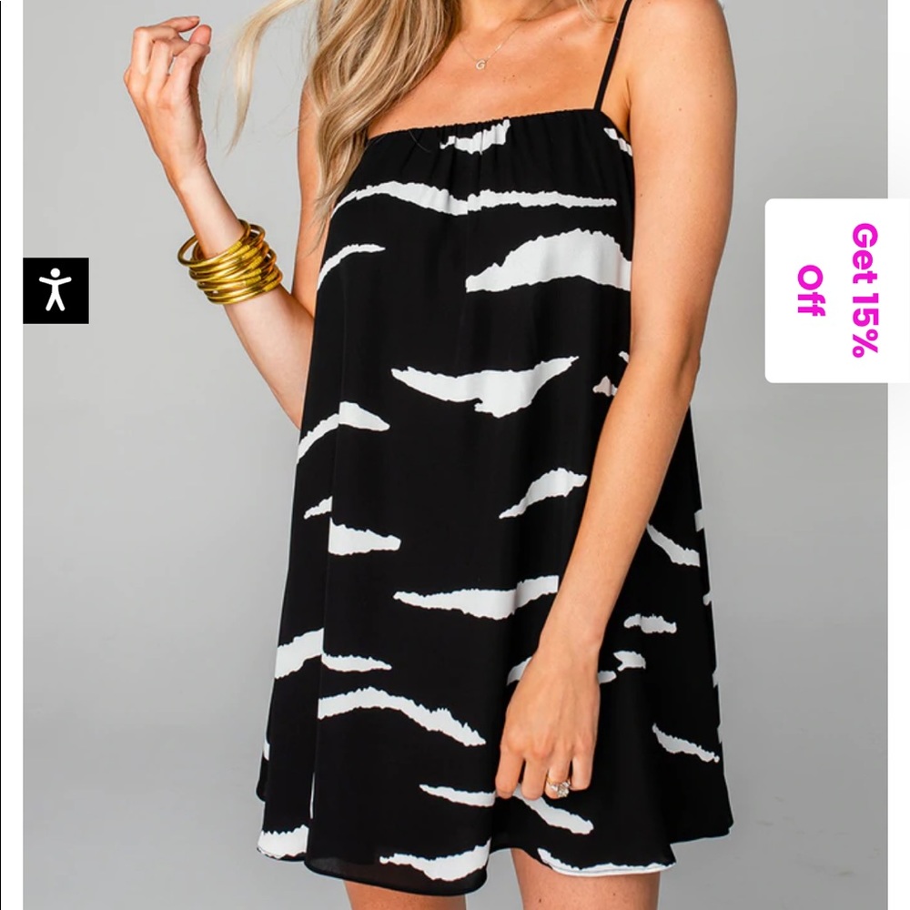 Buddy Love Rizzo Tie Shoulder Swing Dress